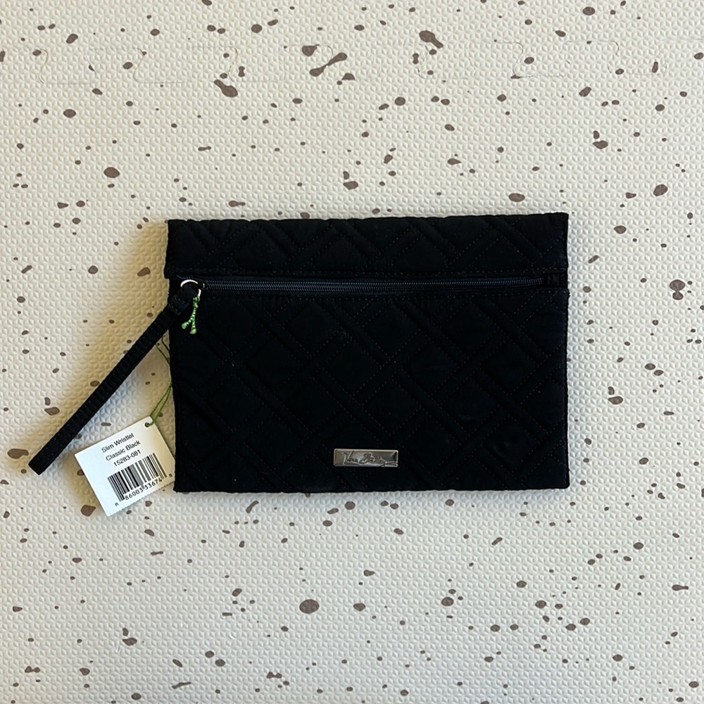 💘 VERA BRADLEY - SLIM WRISTLET CLUTCH QUILTED CLASSIC BLACK